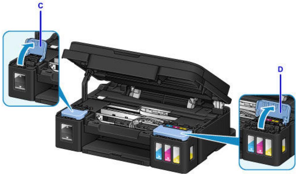 CANON G2501 - Ouvrez le capot de cartouche d'encre. - 1