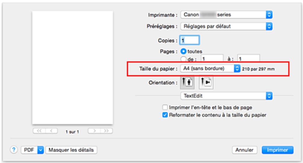 CANON G2501 - Définition d'une impression sans bordure - 1