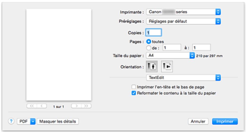 CANON G2501 - Boîte de dialogue Imprimer - 1