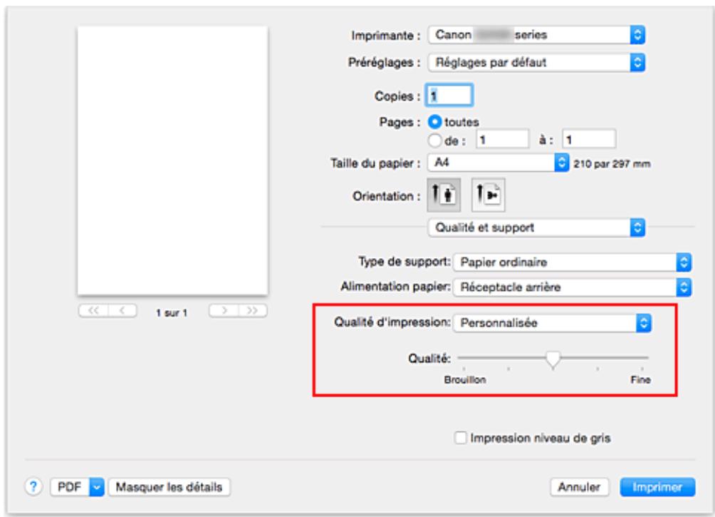 CANON G2501 - Définition du niveau de Qualité d'impression (Personnalisée) - 1