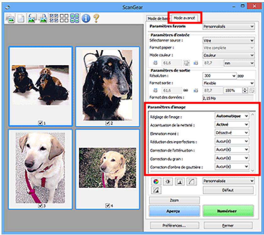 CANON G2501 - Correction des images (Accentuation de la netteté, Réduction des imperfections, Correction de l'atténuation, etc.) - 1