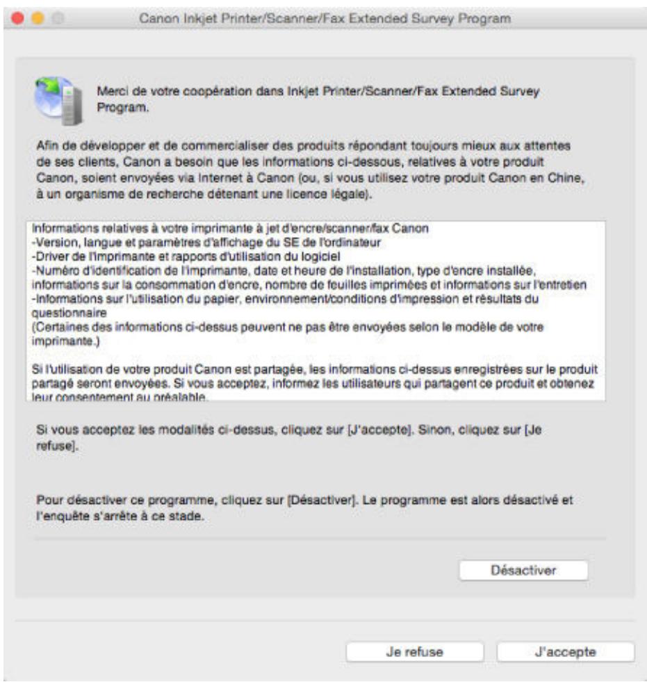 CANON G2501 - L'icône Inkjet Printer/Scanner/Fax Extended Survey Program s'affiche OS) - 2