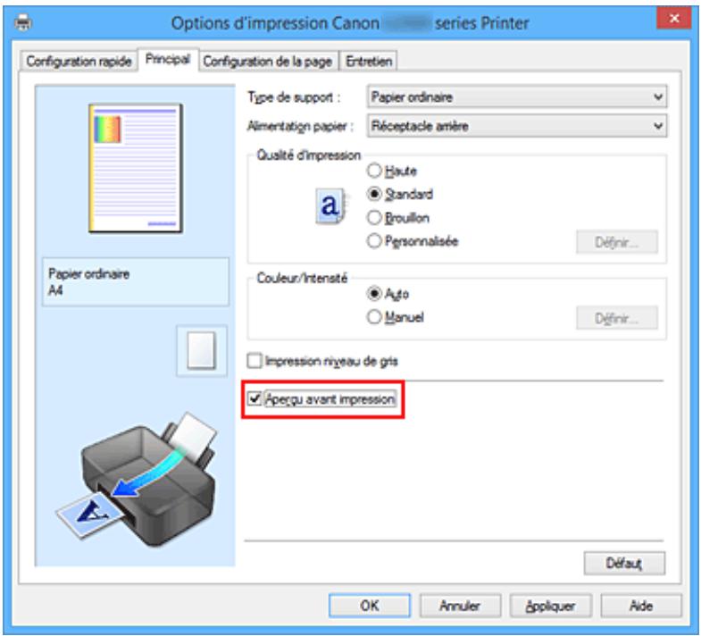 CANON G2501 - Affichage d'un aperçu avant impression - 1