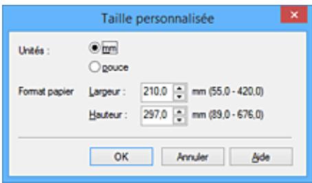 CANON G2501 - Définition du format de papier (format personnelisé) - 2