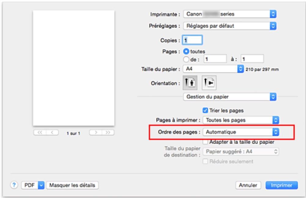 CANON G2501 - Définition du nombre de copies et de l'ordre d'impression - 5