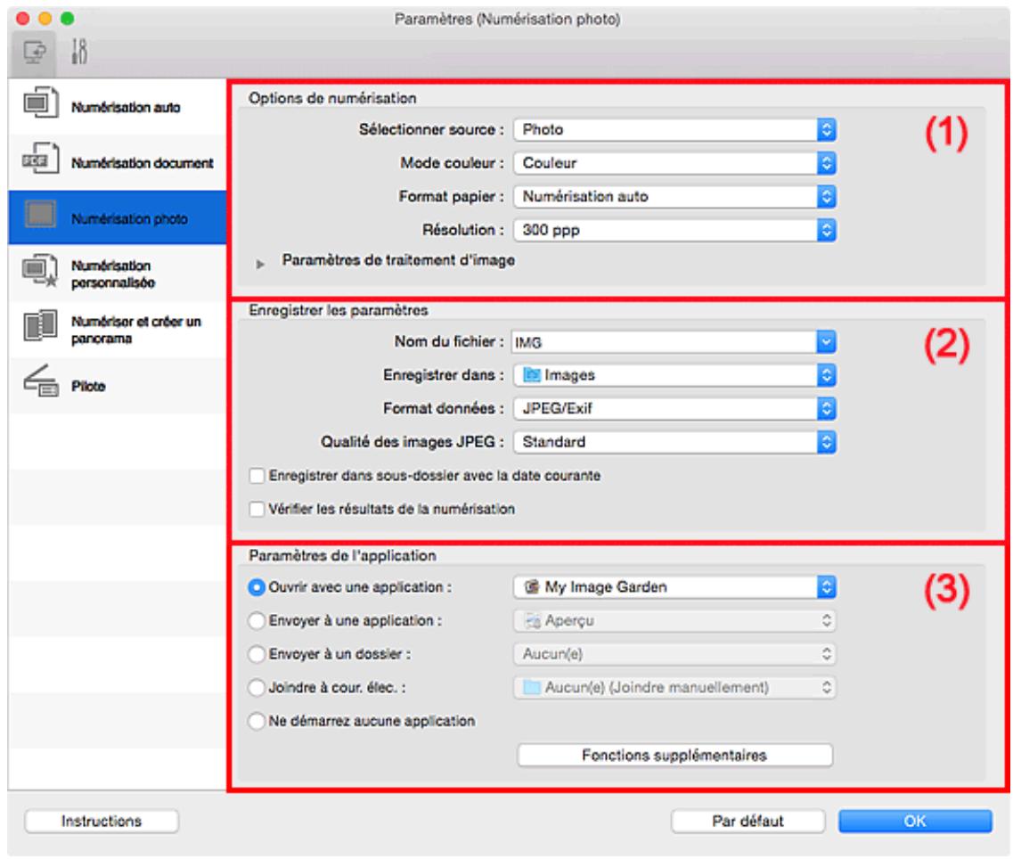 CANON G2501 - Boîte de dialogue Paramètres (Numérisation photo) - 2
