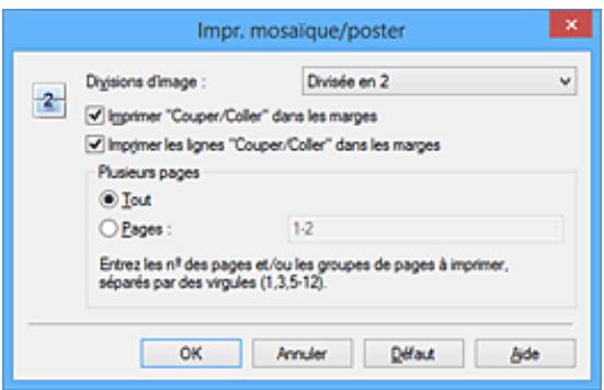 CANON G2501 - Configuration de l'impression Mosaïque/Poster - 2