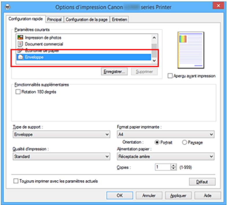 CANON G2501 - Configuration de l'impression des enveloppes - 1