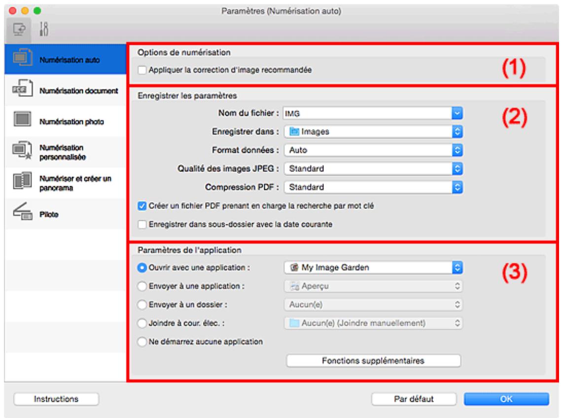 CANON G2501 - Boîte de dialogue Paramètres (Numérisation auto) - 2