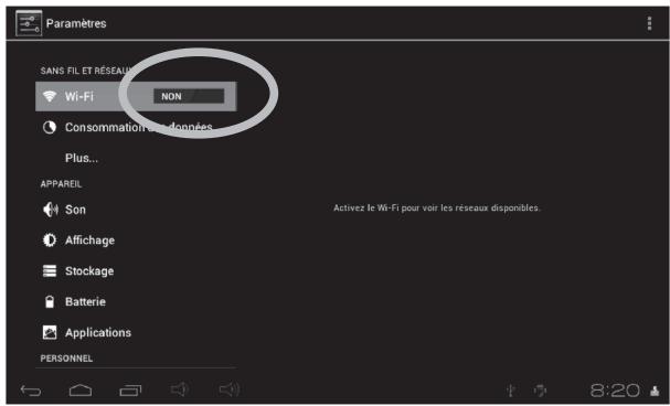 LEXIBOOK TABLET JUNIOR 2 - Appuyer sur l'interrupteur « Non » du Wi-Fi. - 1