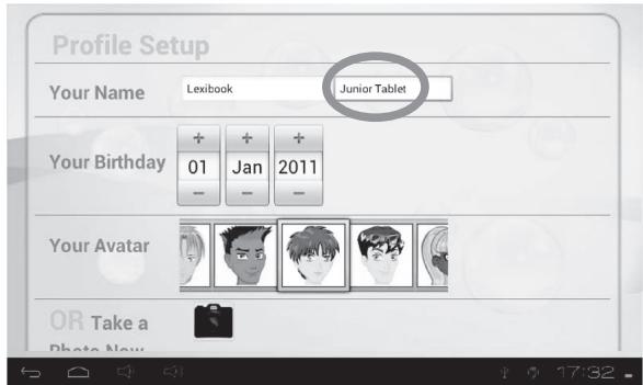 LEXIBOOK TABLET JUNIOR 2 - Pour creer un nouveau profil - 3