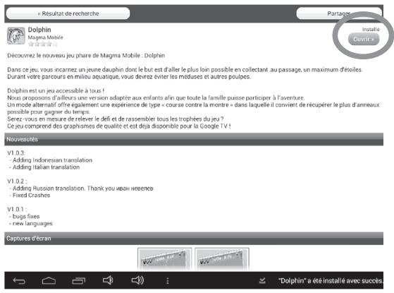 LEXIBOOK TABLET JUNIOR 2 - L'application installée, une fenêtre de confirmation apparait. Sélectionne « Ouvrir » pour utiliser immédiatement l'application. - 1