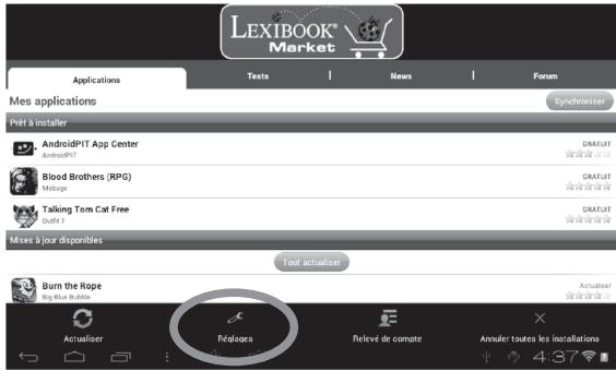 LEXIBOOK TABLET JUNIOR 2 - - Changer la langue du Lexibook® Market - 1