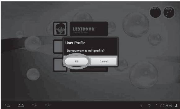 LEXIBOOK TABLET JUNIOR 2 - Pour modifier un profil - 1