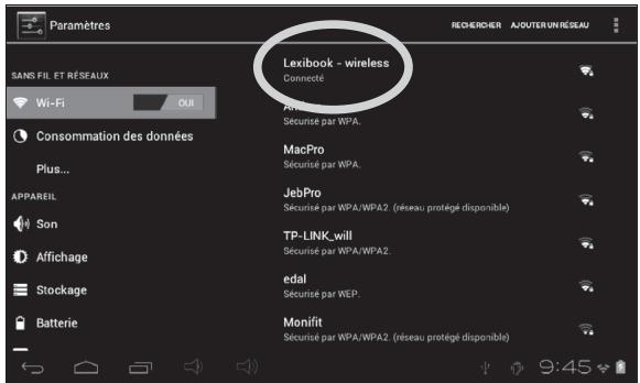 LEXIBOOK TABLET JUNIOR 2 - Attendre que le Wi-Fi s'allume. Ceci peut prendre 5 à 10 secondes. - 5