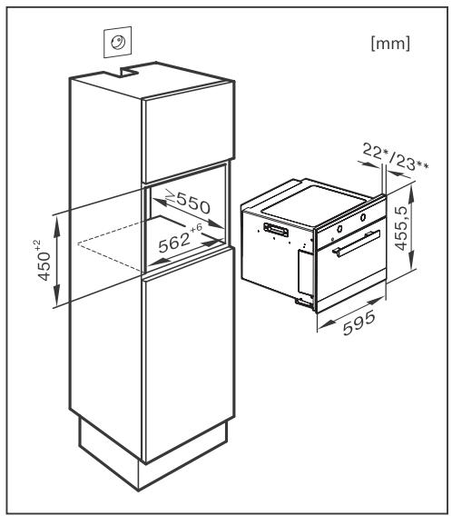 MIELE M6260TCC - Cotes d'encastrement - 1