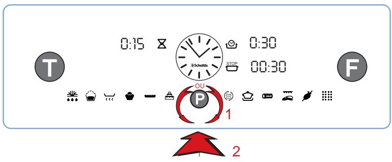 SCHOLTES FI466SPF - La manette P permet le réglage du temps - 1