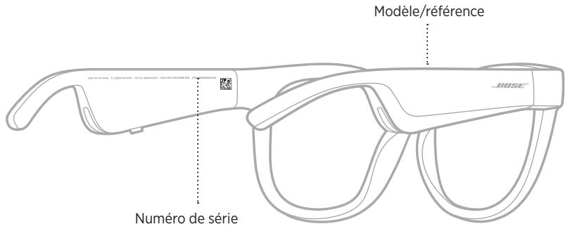 BOSE FRAMES TENOR - EMPLACEMENT DU NUMERO DE SÉRIE ET DU MODELE - 1