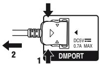 SONY STR-DG820 - Pour retirer l'adaptateur digital MEDIA PORT de la prise DMPORT - 1