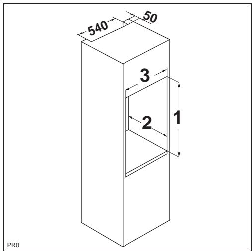 ZANUSSI ZI2403A - Dimensions de la niche - 1