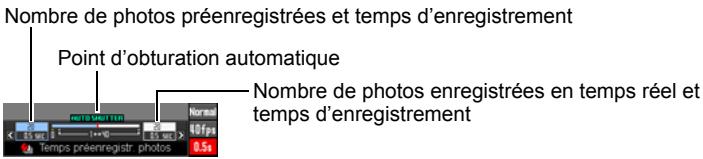 CASIO EX-FH2OBKECA - Utilisez [«] et [»] pour spécifique le temps de préenregistrement, c'est-à-dire la durée d'enregistrement des photos avant et après le mouvement du sujet que vous voulez prendre en photo, puis appuyez sur [SET]. - 1