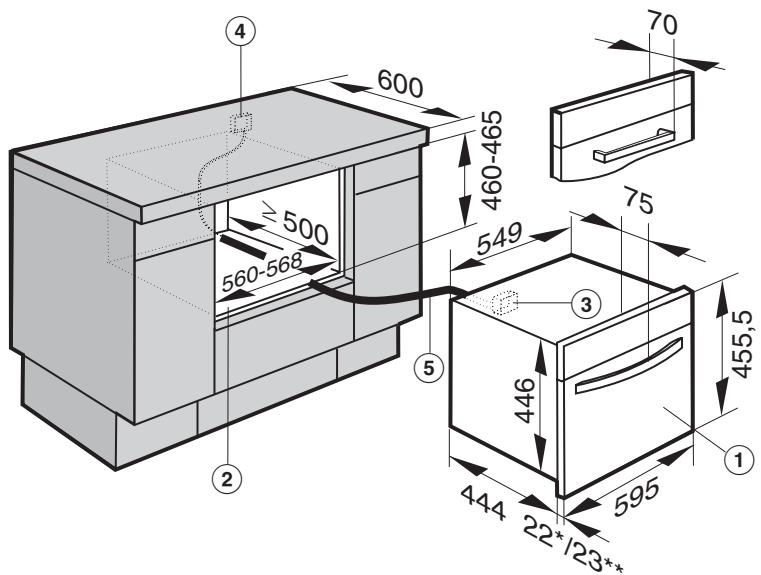 MIELE DG5080TITANE - Encastrement dans un meuble bas - 1
