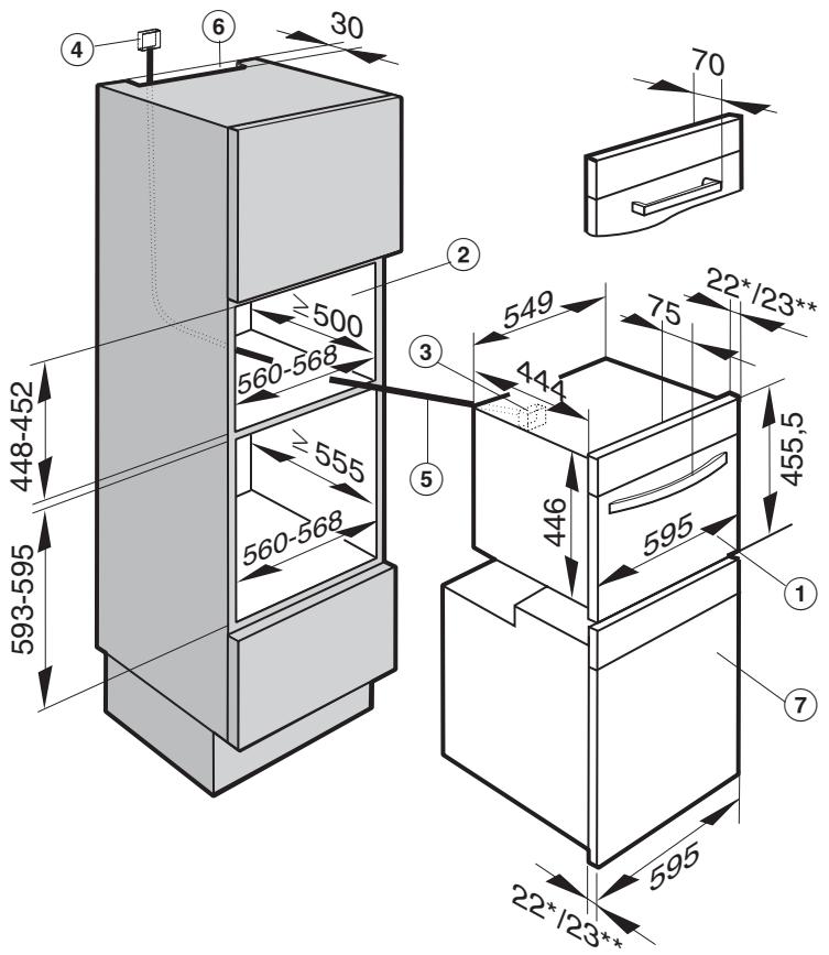 MIELE DG5080TITANE - Encastrement en combinaison avec un four - 1