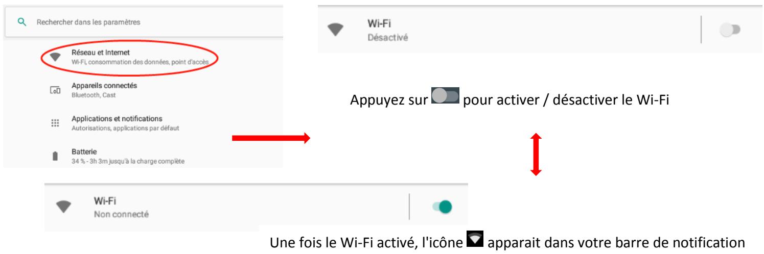 LOGICOM Tab 123 HD - Activer / Désactiver la connexion Wi-Fi - 1