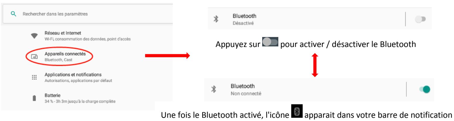 LOGICOM Tab 123 HD - Activer / Désactiver la connexion Bluetooth - 1