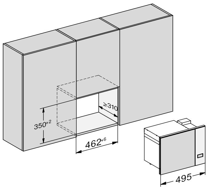 MIELE M 2224 SC - Dimensions d'encastrement - 1