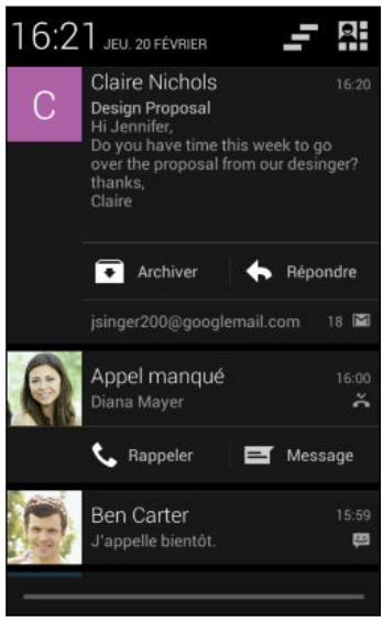 HTC DESIRE 310 BLANC - Panneau Notifications - 3