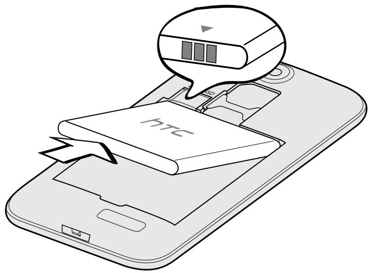 HTC DESIRE 310 BLANC - Installer la batterie - 2