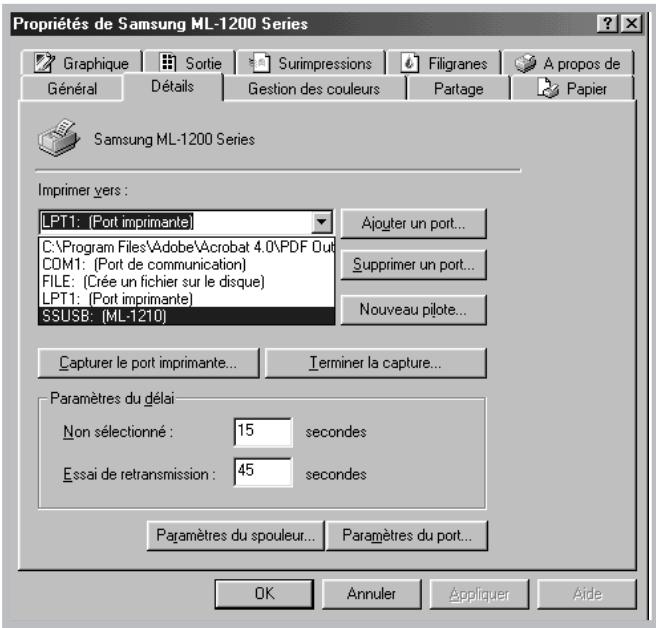 SAMSUNG ML-1200 - Configurez le port imprimante de votre ordinateur. - 2