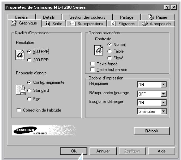 SAMSUNG ML-1200 - Configuration des propriétés graphiques - 1