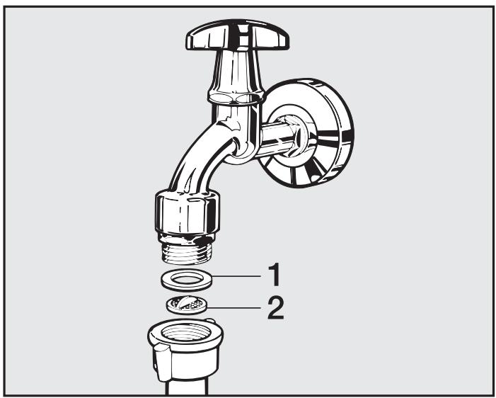 MIELE W614 - Nettoyage du filtré dans la conduite d'arrivée d'eau - 1