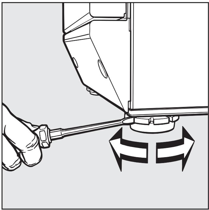 MIELE W614 - Dévissage et blocage des pieds - 1