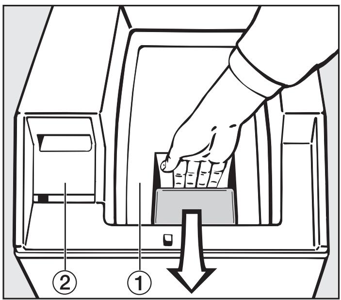 MIELE W614 - Ouvrez le couvercle de machine et le couvercle de cuve. - 1