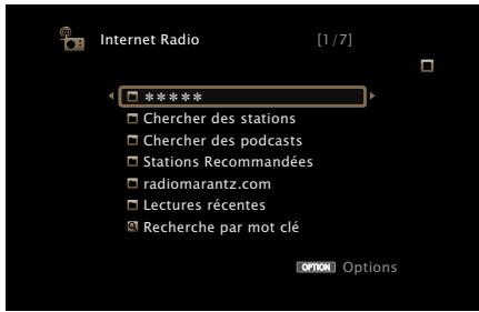 MARANTZ SR7008SG - Utilisez pour sélectionner "Internet Radio", puis appuyez sur ENTER. - 2