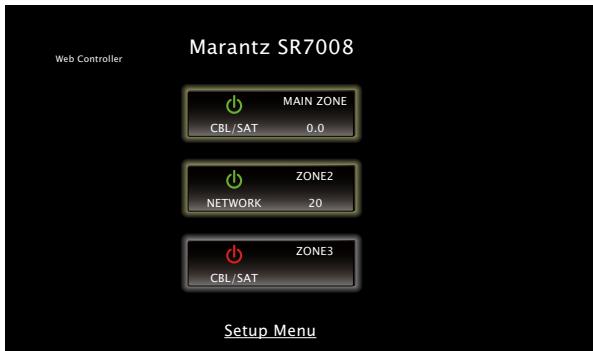 MARANTZ SR7008SG - Lorsque le menu principal est affiché, cliquez sur l'élément de menu que vous poulez utiliser. - 1