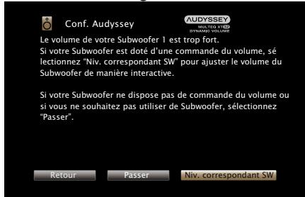 MARANTZ SR7008SG - ■ Message d'erreur concernant le niveau du subwoofer et modalités d'ajustement - 1