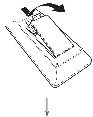 MARANTZ SR7008SG - Insertion des piles dans la télécommande - 1