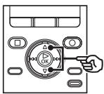 OLYMPUS DM-901 - Appuyez sur la touche  ou  pour selectionner le dossier que vous souhaitez supprimer. - 1