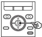 OLYMPUS DM-901 - Appuyez sur la touche  OK pour sauvegarder les paramètres. - 1