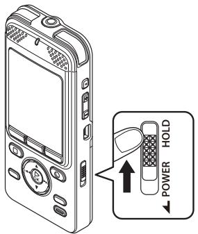 OLYMPUS DM-901 - Faites glisser le commutateur POWER/HOLD en position [HOLD]. - 1