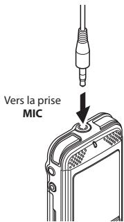 OLYMPUS DM-901 - Branchez un microphone externe dans la prise MIC de l'enregistreur vocal. - 1