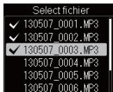 OLYMPUS DM-901 - Quand [select fichier] est selectionné : - 1