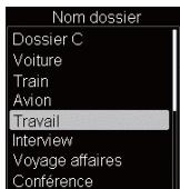 OLYMPUS DM-901 - Appuyez sur la touche  ou  pour selectionner, dans la liste, le nom que vous souhaitez modifier. - 2