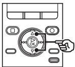 OLYMPUS DM-901 - Appuyez sur la touche  ou  pour modifier le paramètre. - 1