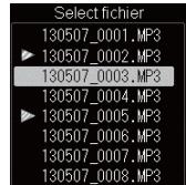 OLYMPUS DM-901 - Quand [Select fichier] est seLECTIONné : - 1