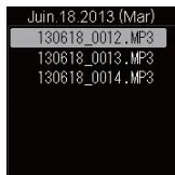 OLYMPUS DM-901 - Utilisation de la fonction Recherche par calendrier pour trouver un fichier - 6